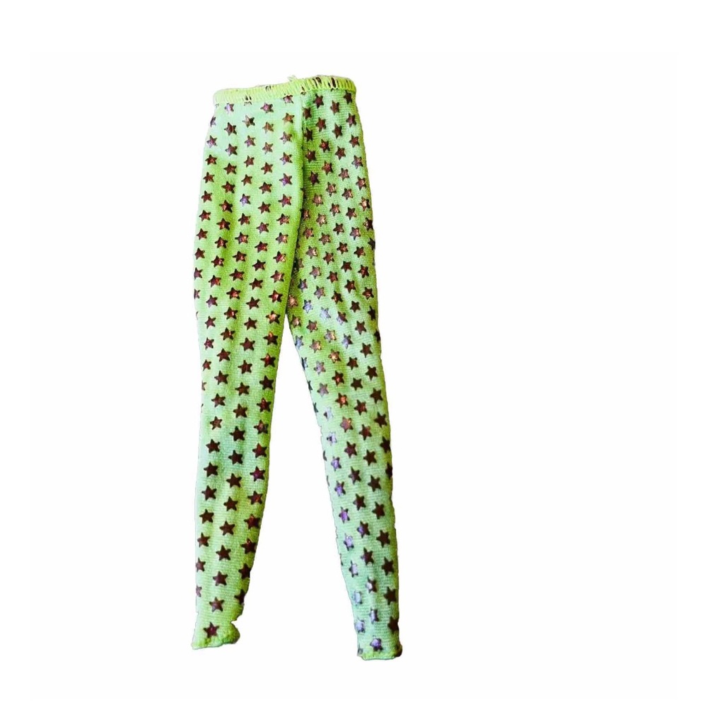 Barbie & The Rockers Green Star Leggings For Real Dancing Action Diva Doll 1986